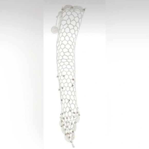 Monica Hansen crochet swim gloves and choker and/or headband w/ diamond studs - Picture 2 of 6
